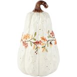Dekoratief | Deco pompoen 'Autumn Botanical', wit, keramiek, 15x15x26cm | A265112