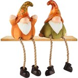 Dekoratief | Pompoengnoompje m/hangbenen, keramiek, 8x6x10cm, set van 2 stuks | A265847