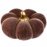 Dekoratief | Deco pompoen, flocked, mauve, keramiek, 17x17x8cm | A265094