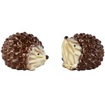 Dekoratief | Duo peper/zout egeltjes, bruin, keramiek, 9x7x6cm | A265828