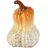 Dekoratief | Deco pompoen, cr?me/oranje, keramiek, 12x12x17cm | A265824