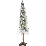 Dekoratief | Deco boom m/sneeuw op voet, wit/groen, pvc, LED, 25x25x110cm | A265304