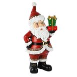 Dekoratief | Santa staand m/cadeautjes, rood/wit, resina, 15x11x30cm | A265292