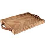 Dekoratief | Dienblad rechthoek m/handvaten, naturel, hout, 35x25x3cm | A265809