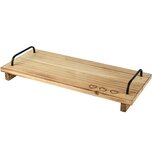 Dekoratief | Dienblad m/hartjes, naturel, hout, 42x18x6cm | A265806