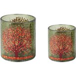 Dekoratief | Set 2 theelichthouders 'Autumn?s Whisper', glas, 9x9x10cm | A265797