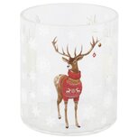 Dekoratief | Theelichthouder 'Christmas Reindeer', glas, 9x9x10cm | A265796