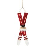 Dekoratief | Hangdeco ski's, rood/wit, hout, 49x18x4cm | A265271