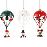 Dekoratief | Springveer santa/rudolf/sneeuwman, metaal, 8x8x16cm, set van 3 stuks | A265253