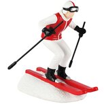 Dekoratief | Deco man op skilatten, wit/rood, resina, 7x13x13cm | A265245