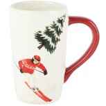 Dekoratief | Mok 'Ski Season', wit/rood, keramiek, 14x10x16cm | A265241