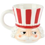 Dekoratief | Mok notenkraker, wit/rood, keramiek, 14x9x11cm | A265360