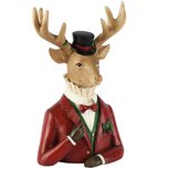 Dekoratief | Buste hert, rood/bruin, resina, 16x11x25cm | A265355