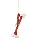 Dekoratief | Hanger skilatten m/muts/bril, rood/cr?me, resina, 7x4x15cm | A265733