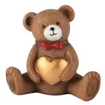 Dekoratief | Beertje zittend m/hart, bruin, resina, 9x4x8cm | A265352