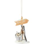 Dekoratief | Hanger 'Apr?s Ski', champagne/zilver, resina, 7x5x13cm | A265732