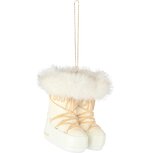Dekoratief | Hanger snowboots m/bont, cr?me/goud, resina, 7x7x9cm | A265731