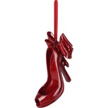 Dekoratief | Hanger stilleto m/strikje, rood, resina, 11x7x10cm | A265729