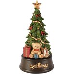 Dekoratief | Muziekdoos kerstboom m/beertje, resina, 10x10x19cm | A265712