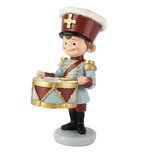 Dekoratief | Muzikant staand m/trommel, rood/blauw, resina, 6x9x13cm | A265328