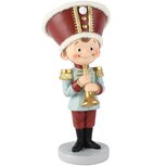Dekoratief | Muzikant staand m/trompet, rood/blauw, resina, 8x9x19cm | A265327