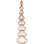 Dekoratief | Deco boom m/glitter, goud, pvc, draait 360?, LED, 25x25x80cm | A265312