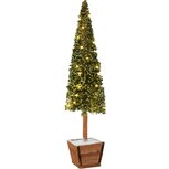 Dekoratief | Deco boom op voet, groen, pvc, LED, 17x17x75cm | A265308