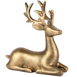 Dekoratief | Hert liggend, goud, resina, 15x7x17cm | A265672