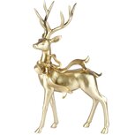 Dekoratief | Hert staand m/strik, goud, resina, 28x14x45cm | A265671