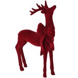 Dekoratief | Deco hert m/strik, rood, resina, 21x7x30cm | A265656