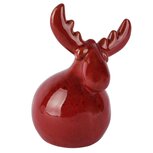 Dekoratief | Deco rendier zittend, rood, keramiek, 8x8x12cm | A265378