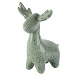 Dekoratief | Deco rendier staand, groen, keramiek, 12x9x16cm | A265382