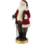 Dekoratief | Santa staand m/wandelstok, rood/wit, resina, 11x10x24cm | A265423