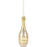 Dekoratief | Hanger fles champagne, goud, glas, 5x5x15cm | A265644