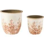 Dekoratief | Set 2 bloempotten 'Earth Blush', keramiek, 17x17x17cm | A265451