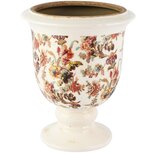 Dekoratief | Bloempot op voet 'Baroque Flowers', keramiek, 17x17x21cm | A265455