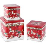 Dekoratief | Set 3 bewaardozen 'Enchanted Carousel', metaal, 15x15x16cm | A265620
