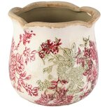 Dekoratief | Bloempot 'Magenta Floral', keramiek, 12x12x12cm | A265457