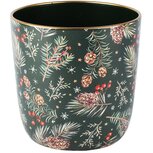 Dekoratief | Bloempot 'Pine & Cones', metaal, 16x16x16cm | A265607