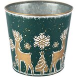 Dekoratief | Bloempot 'Moonlight Deer', metaal, 15x15x14cm | A265604