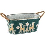 Dekoratief | Bloempot ovaal 'Moonlight Deer', metaal, 32x18x15cm | A265603