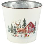 Dekoratief | Bloempot 'Smiling Stag', metaal, 15x15x14cm | A265602