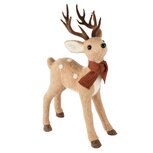 Dekoratief | Deco hert staand m/sjaal, bruin, polyester, 19x12x32cm | A265535