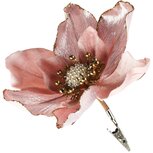 Dekoratief | Deco bloem op clip, roze, polyester, 16x19cm | A265531