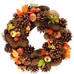 Dekoratief | Krans m/herfstfruit, bruin/oranje, naturel, 34x34x9cm | A265570