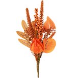 Dekoratief | Deco herfsttakje m/bessen, oranje, pvc, 10x15x26cm | A265544