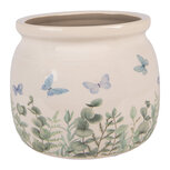 Clayre & Eef | Bloempot Binnen Beige Groen ø 16x13 cm | 6CE2441M