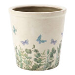 Clayre & Eef | Bloempot Binnen Beige Groen ø 15x14 cm | 6CE2442M