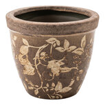 Clayre & Eef | Bloempot Binnen Bruin Beige ø 13x11 cm | 6CE2444S