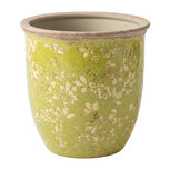 Clayre & Eef | Bloempot Binnen Groen Beige ø 15x15 cm | 6CE2446M